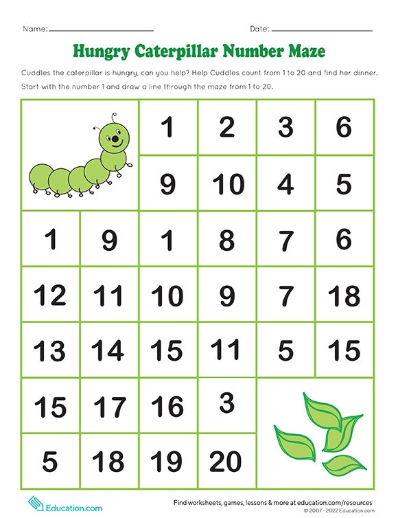 printables hungry catepillar number maze hp official site