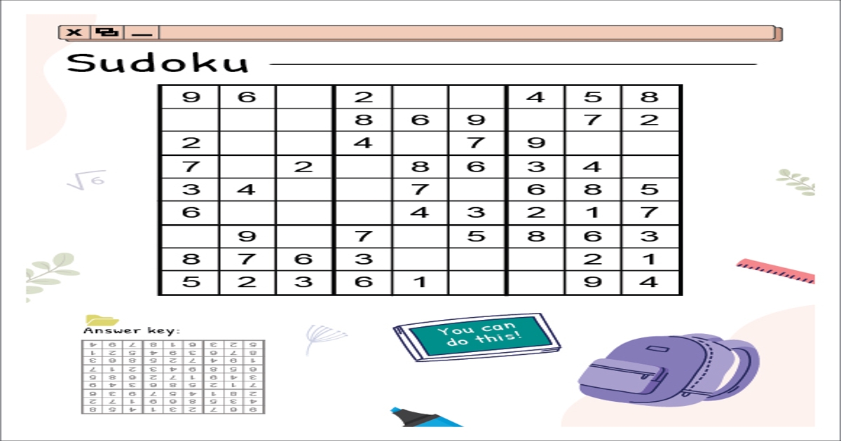 HP para Imprimir - Jogo de Sudoku 01
