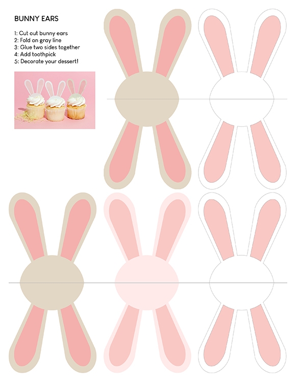 Printables Bunny Ears Dessert Topper Hp Official Site