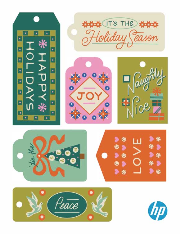 Happy Holidays Gift Tags Printable