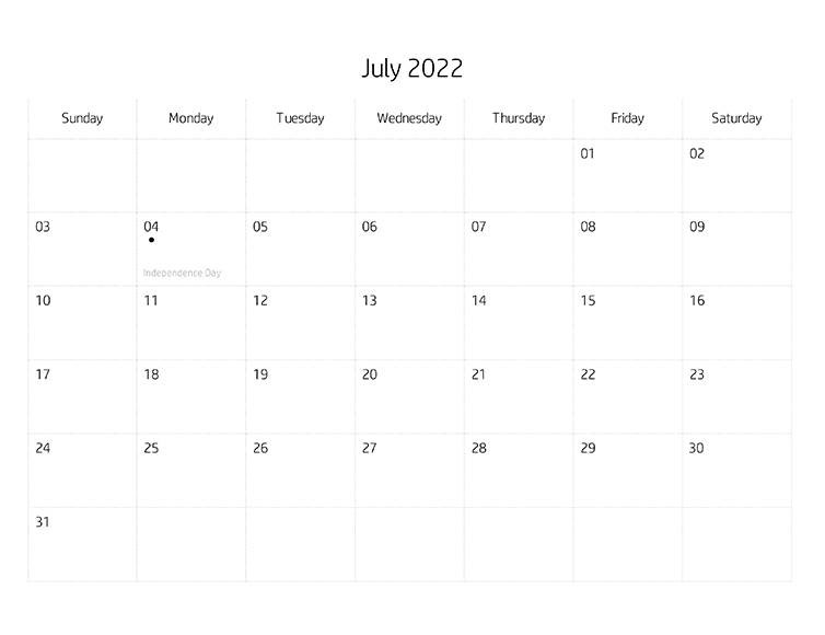 printables blank calendar july 2022 hp official site