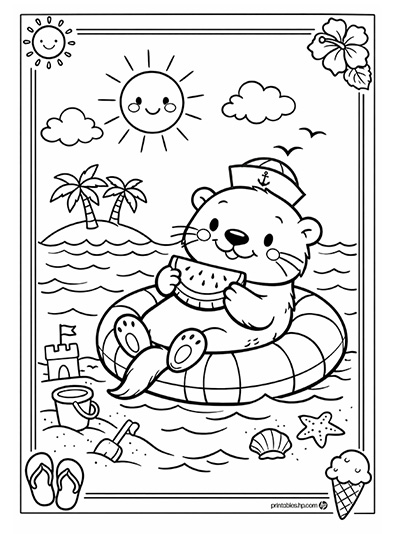 HP Summer Fun Coloring Otter