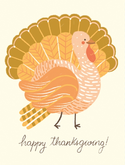 Turkey Card - The image shows a Happy Thanksgiving turkey card.