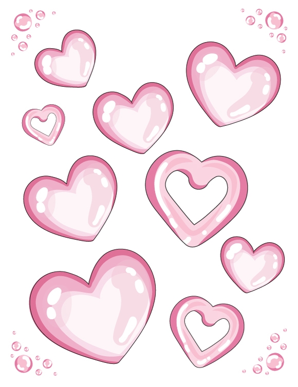 Valentine heart stickers