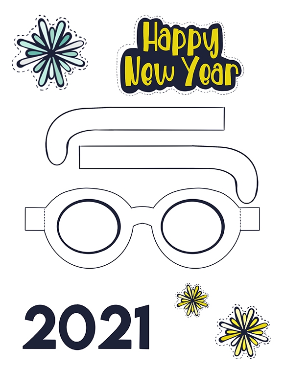 Printables New Years Glasses Cut Out HP® Official Site