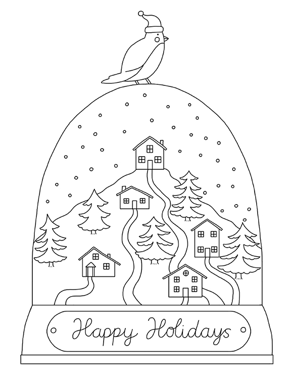happy holidays coloring pages
