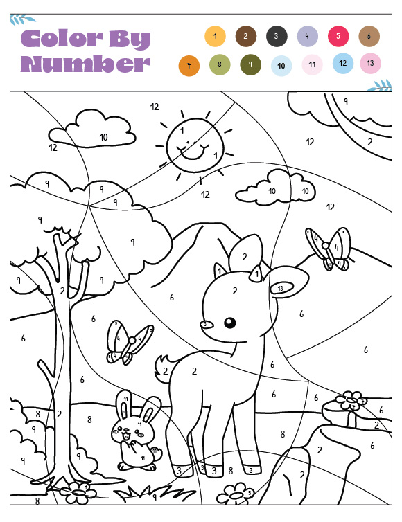 Printables - Coloring Page - Color by Number 01