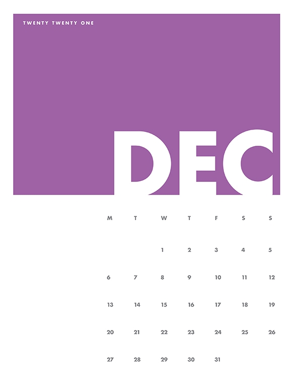 Printables 21年装飾カレンダー 12月 Hp公式サイト