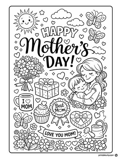 HP Día de la Madre para colorear todo lo relacionado con el Día de la Madre