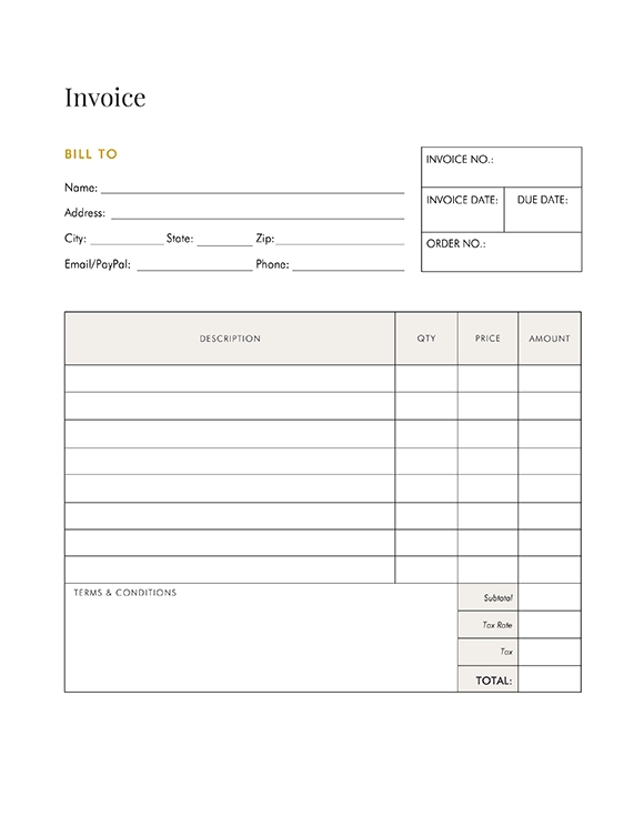 printables invoice templates hp official site