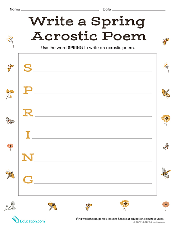 Printables Write A Spring Acrostic Poem HP Official Site