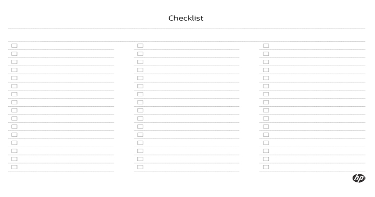Printables Checklist 3 Columns HP Official Site Printables Checklist 3 Columns HP Official Site