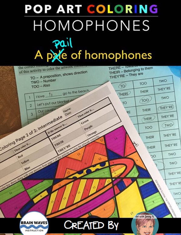 Printables Homophones Coloring Sheets Fun Summer Activity HP