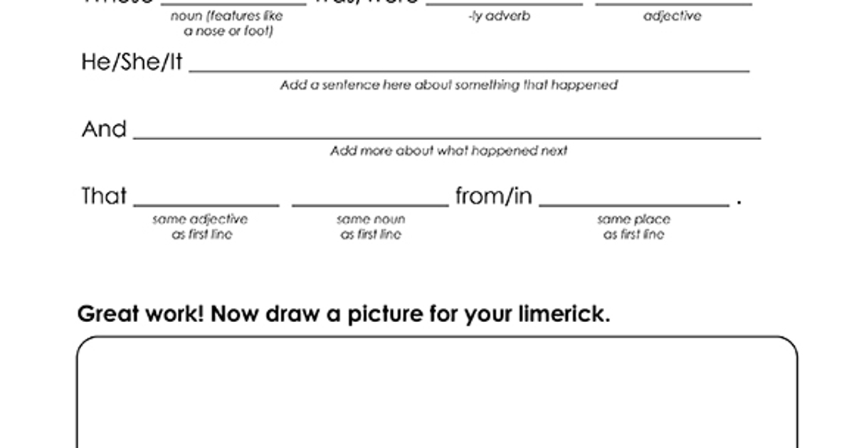Printables - Write Your Own Summer Limerick | HP® Official Site