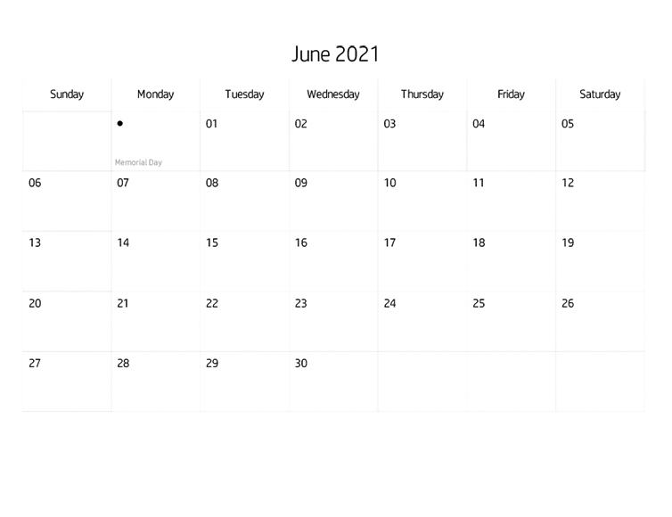 Printables 21年6月カレンダー Hp公式サイト