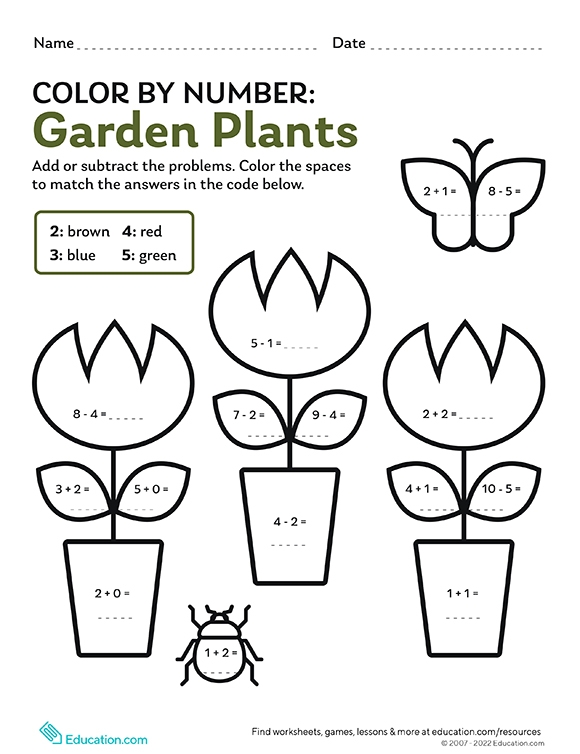 Printables Color by Number Garden Plants HP® Official Site