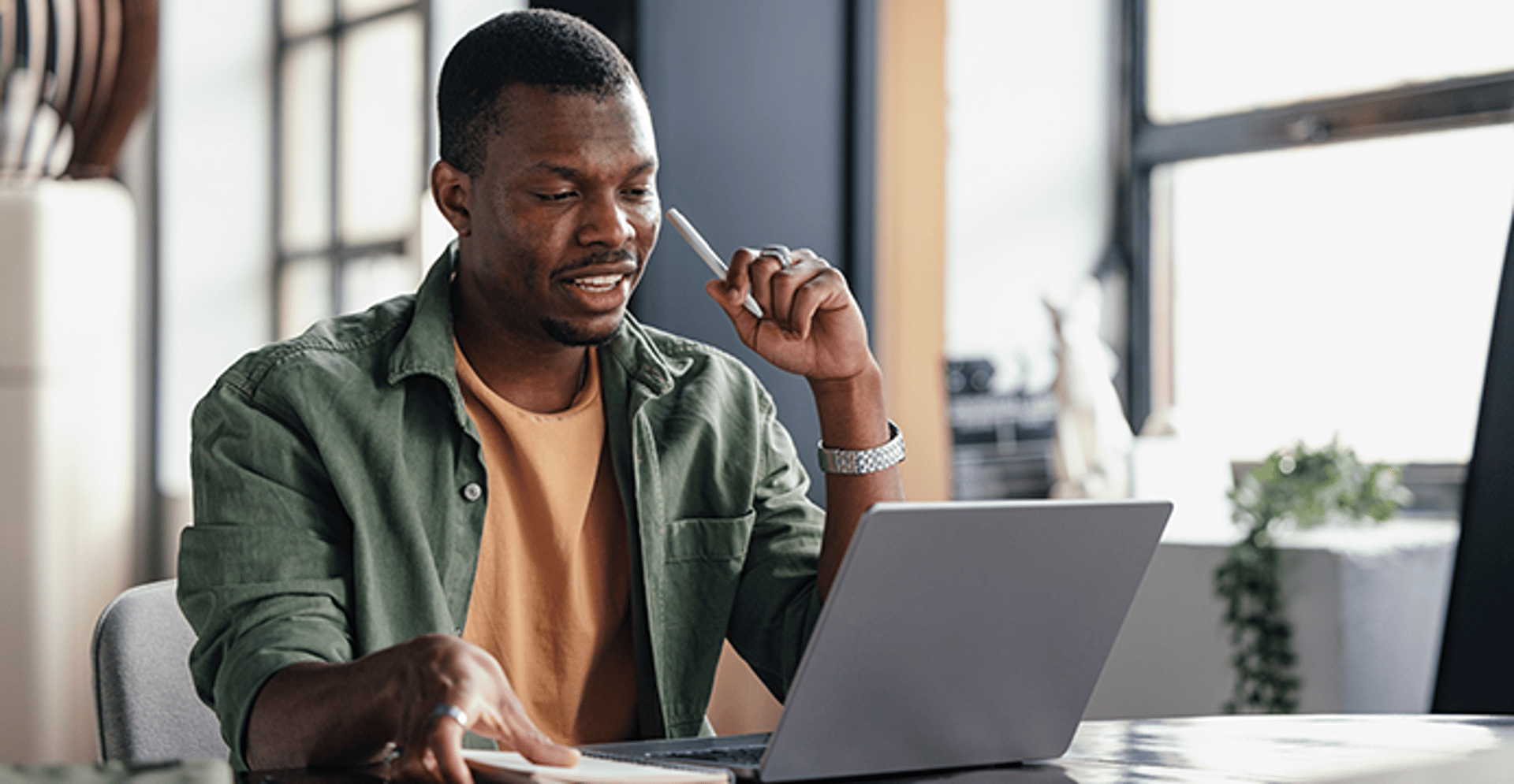 Man working at a laptop