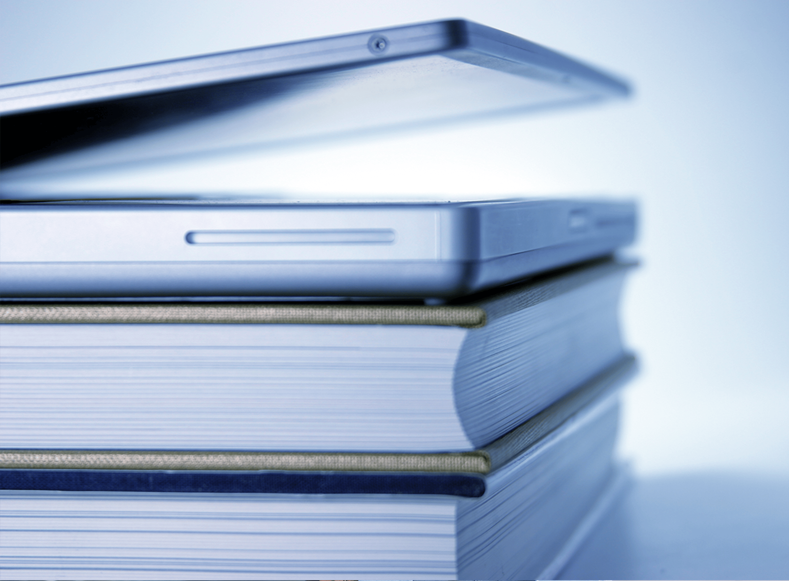 Laptop on a textbook