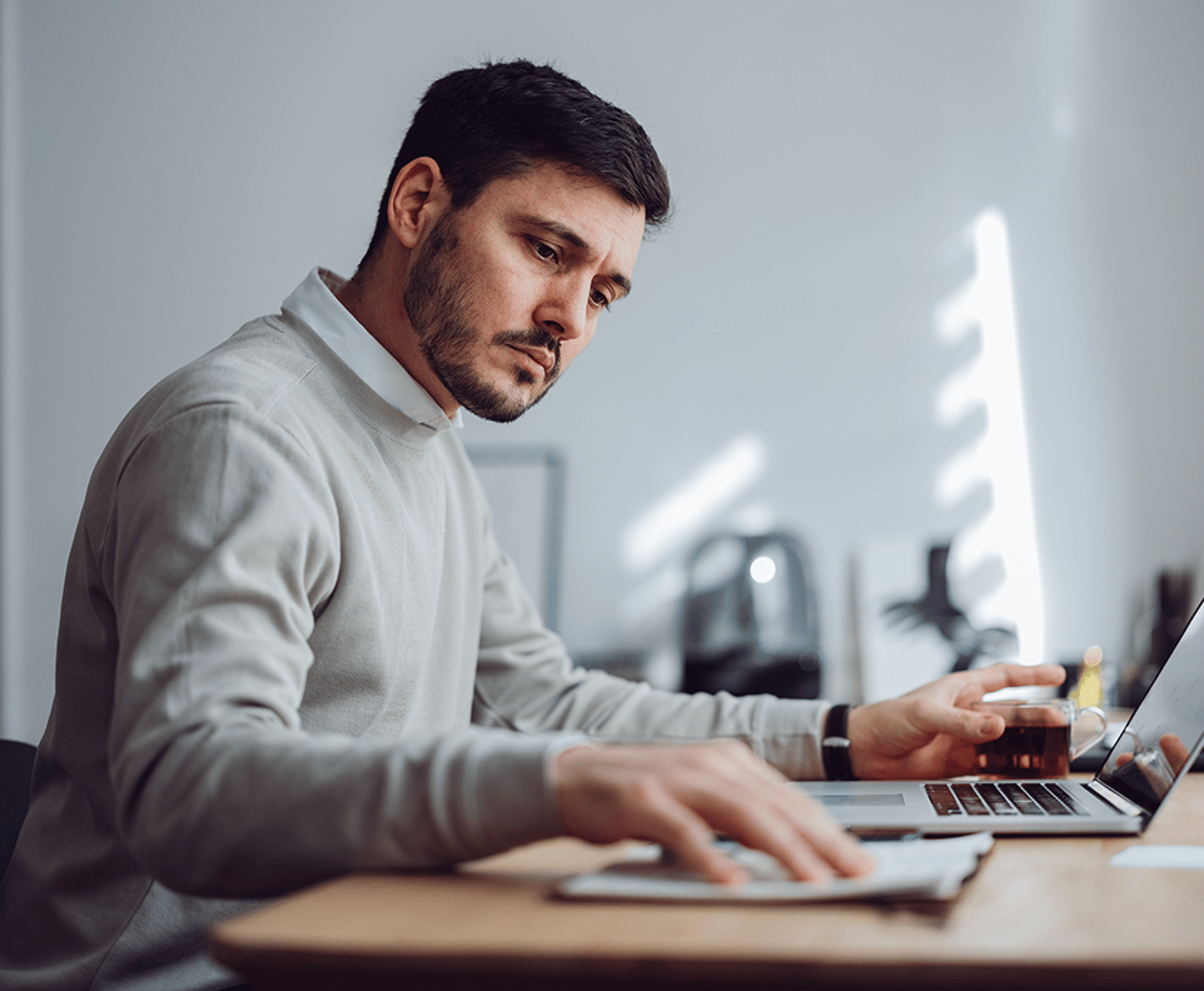 Man working on a laptop