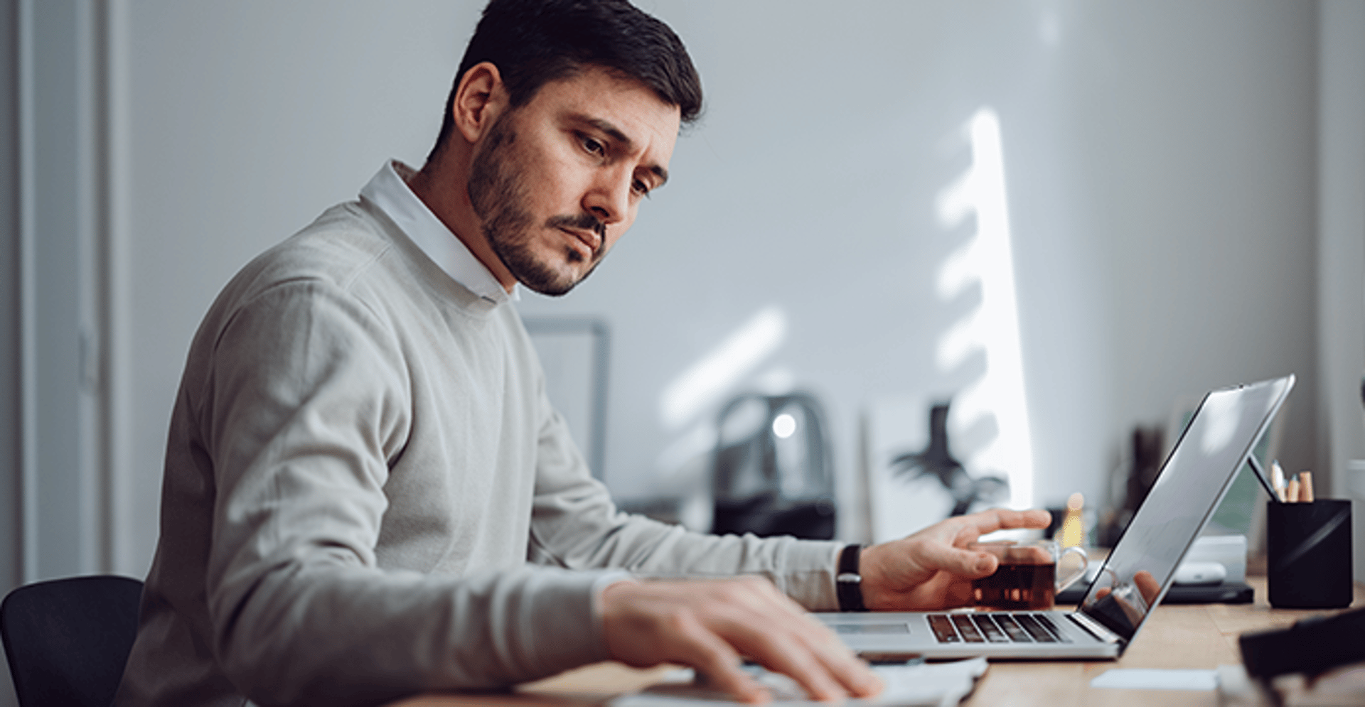 Man working at a laptop