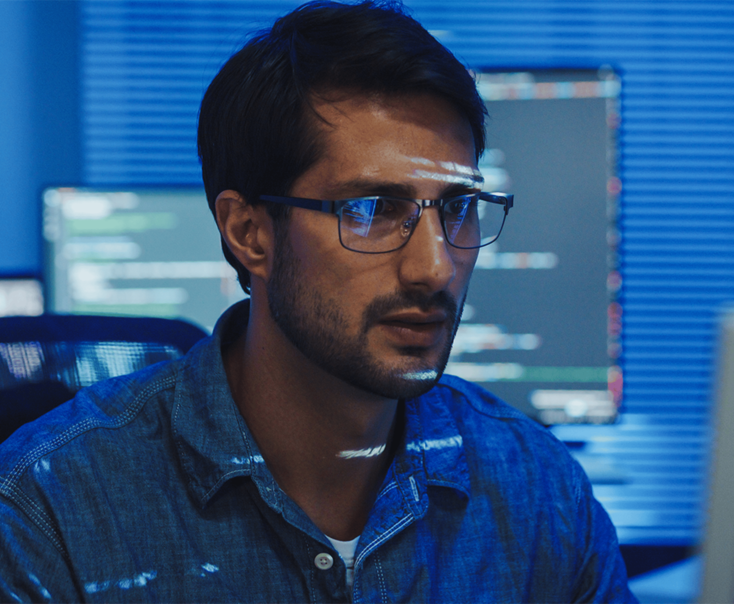 Man studying on a laptop
