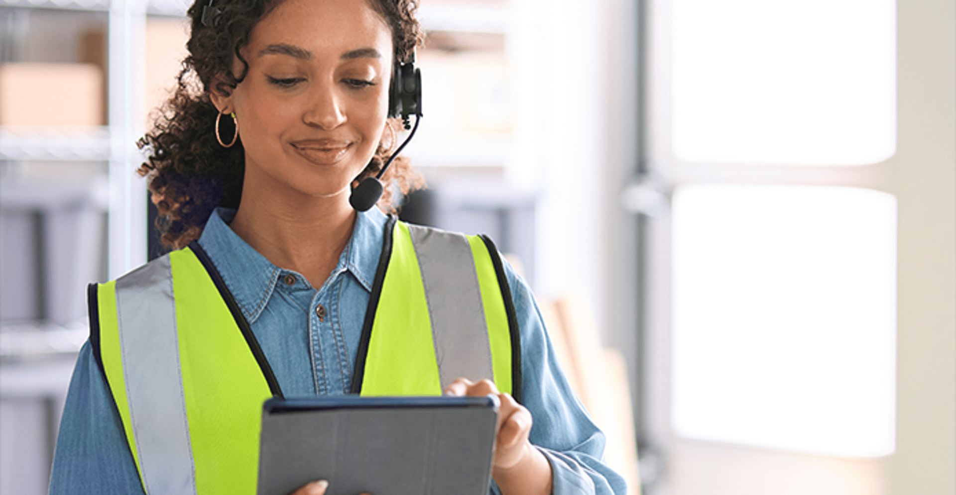 Woman working on a tablet