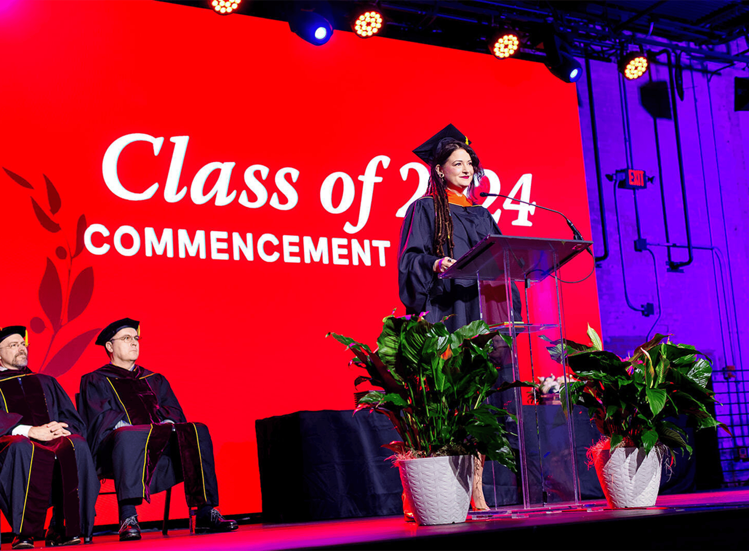 Woman Speaking at 2024 Graduation Ceremony