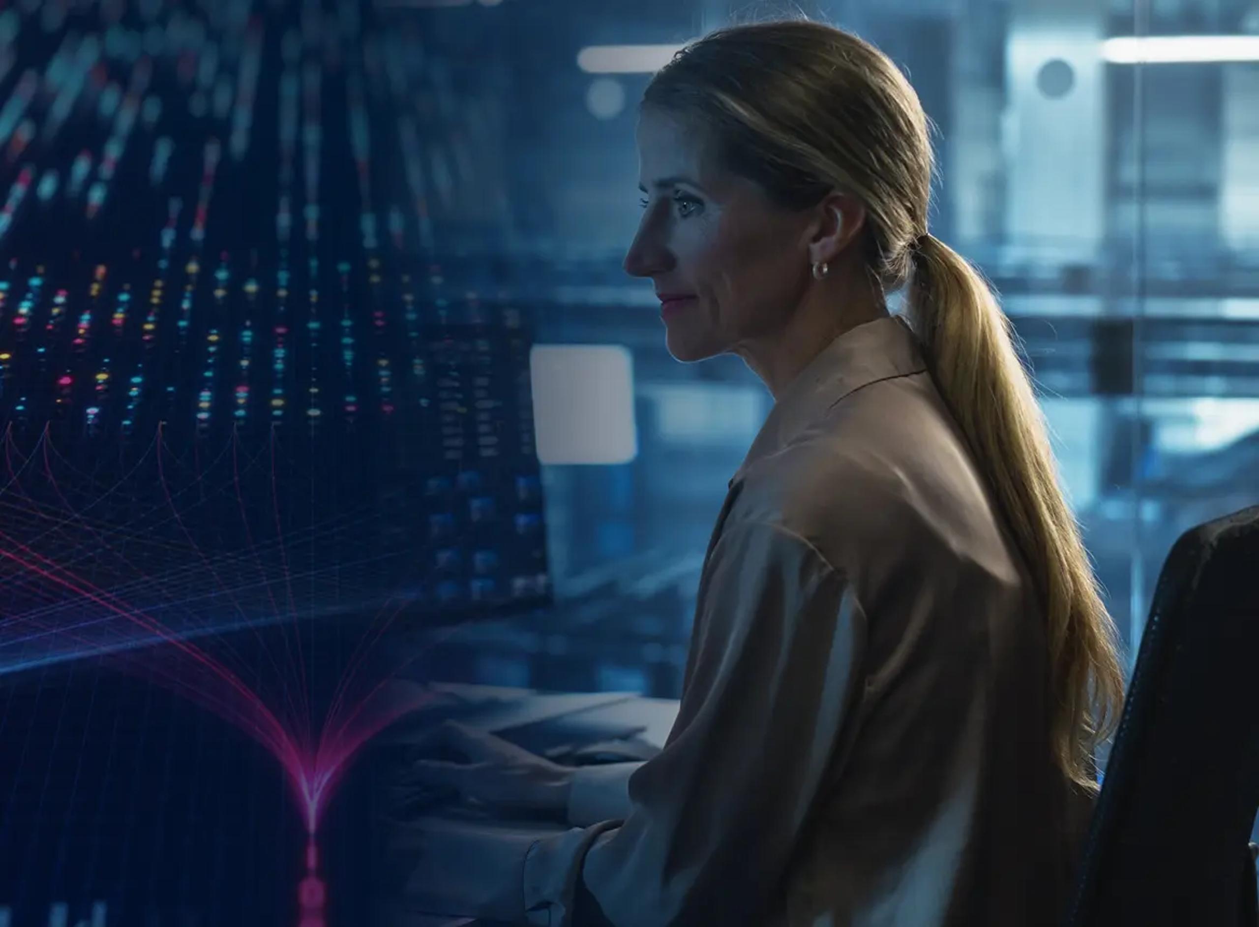 Woman working in incident response