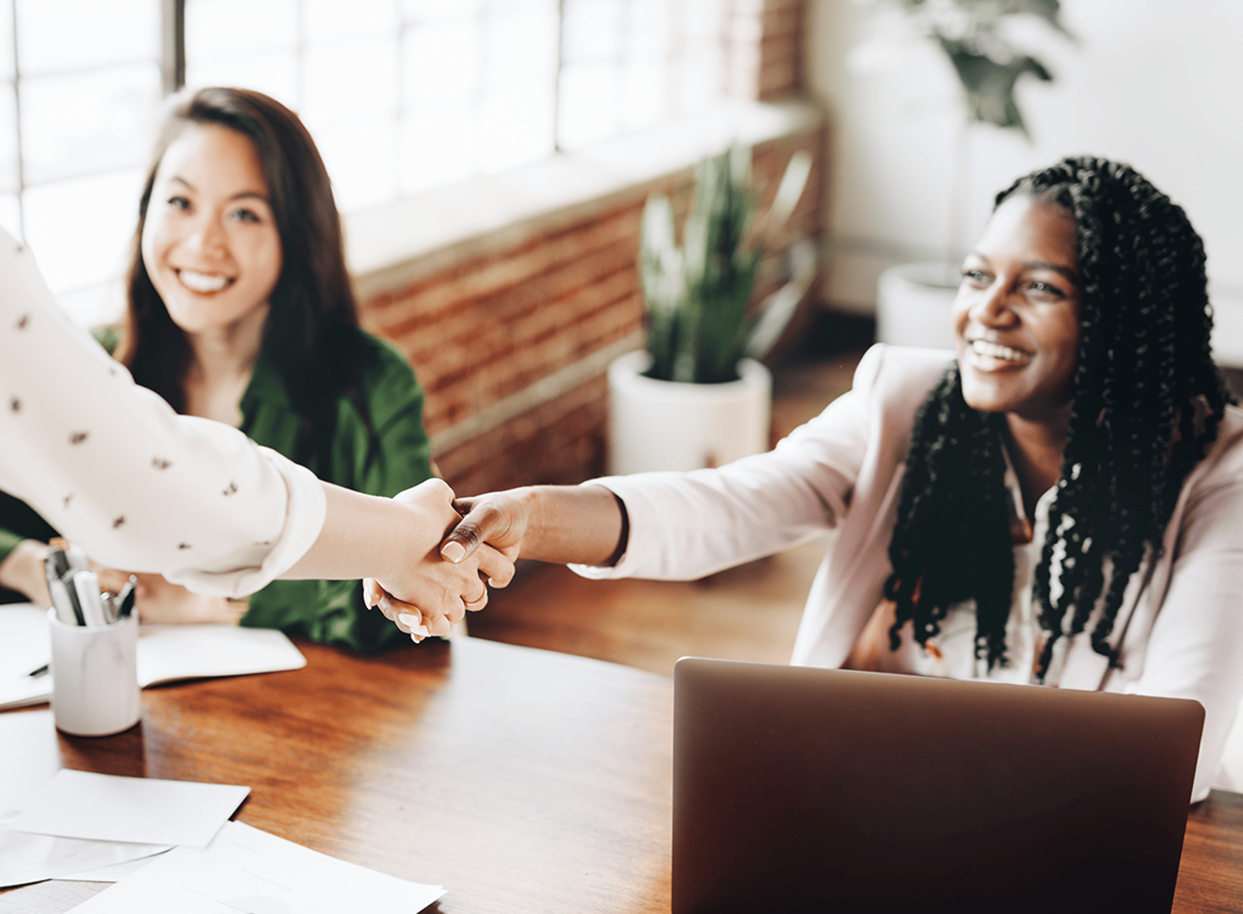 Two people shaking hands
