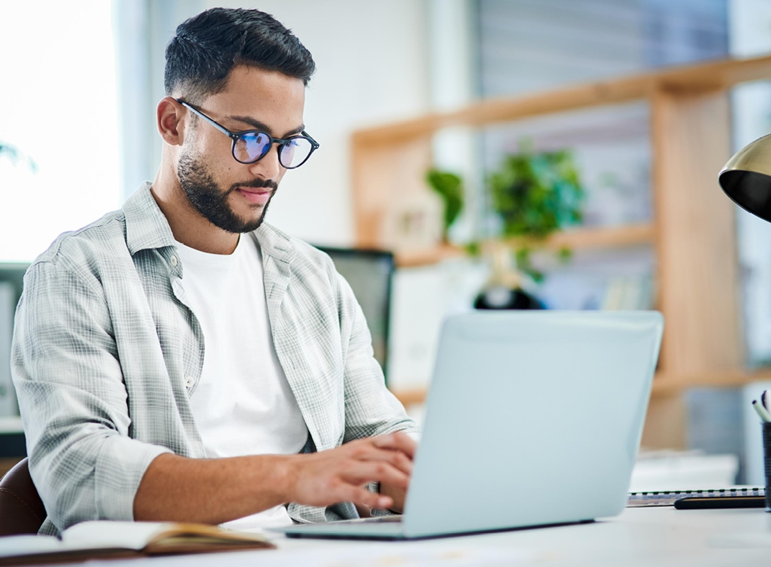 Man Working on Laptop
