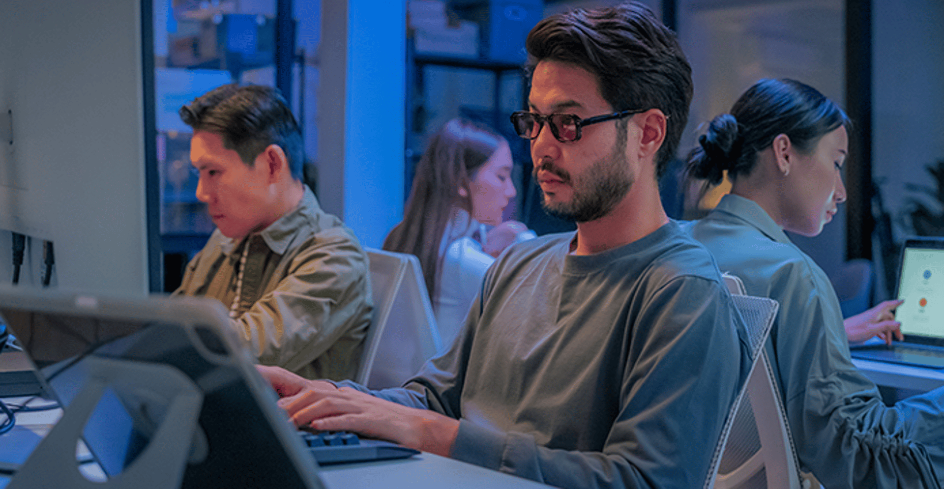 Man working at a laptop