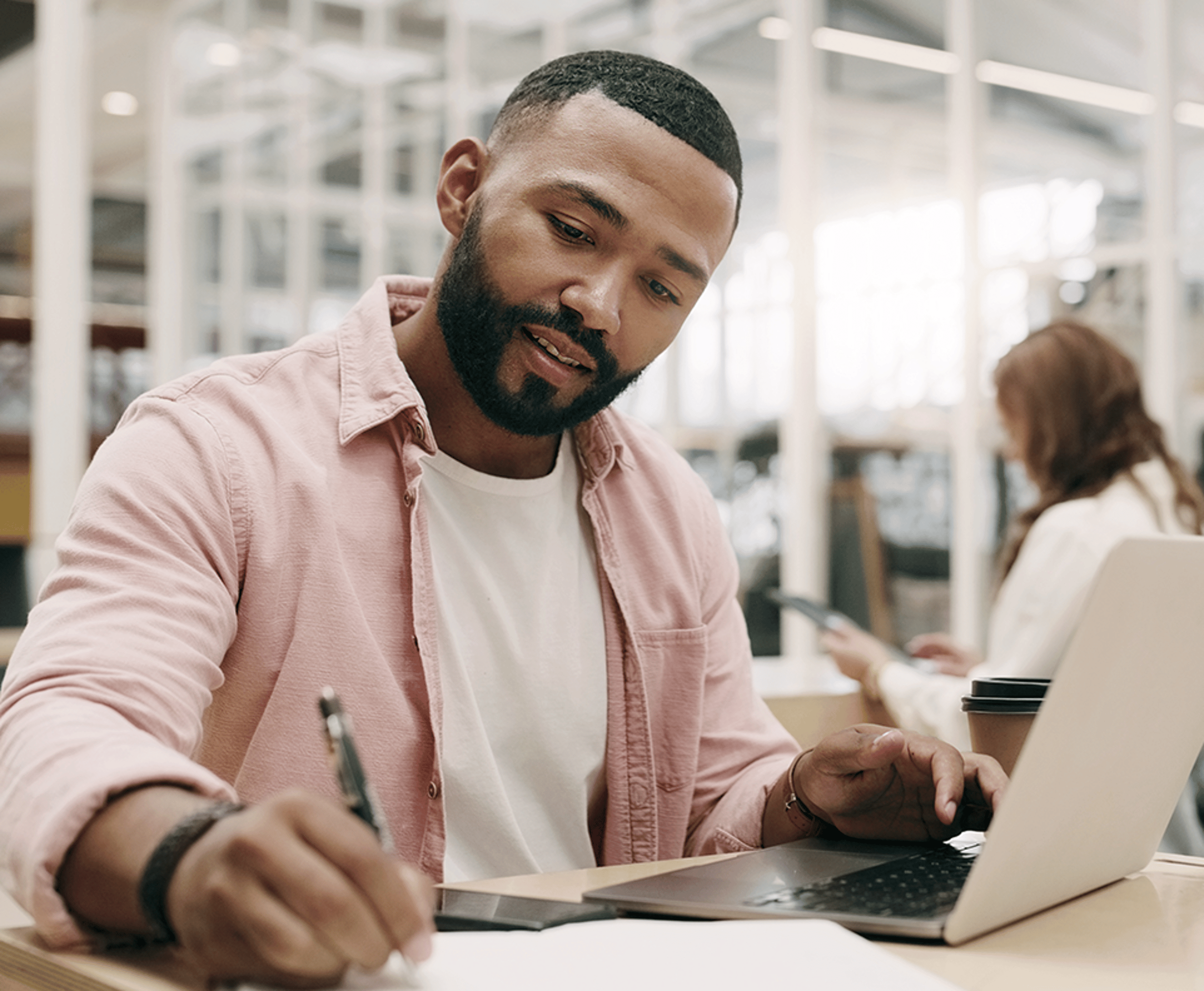 Man working on a laptop