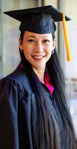 Graduate at ceremony