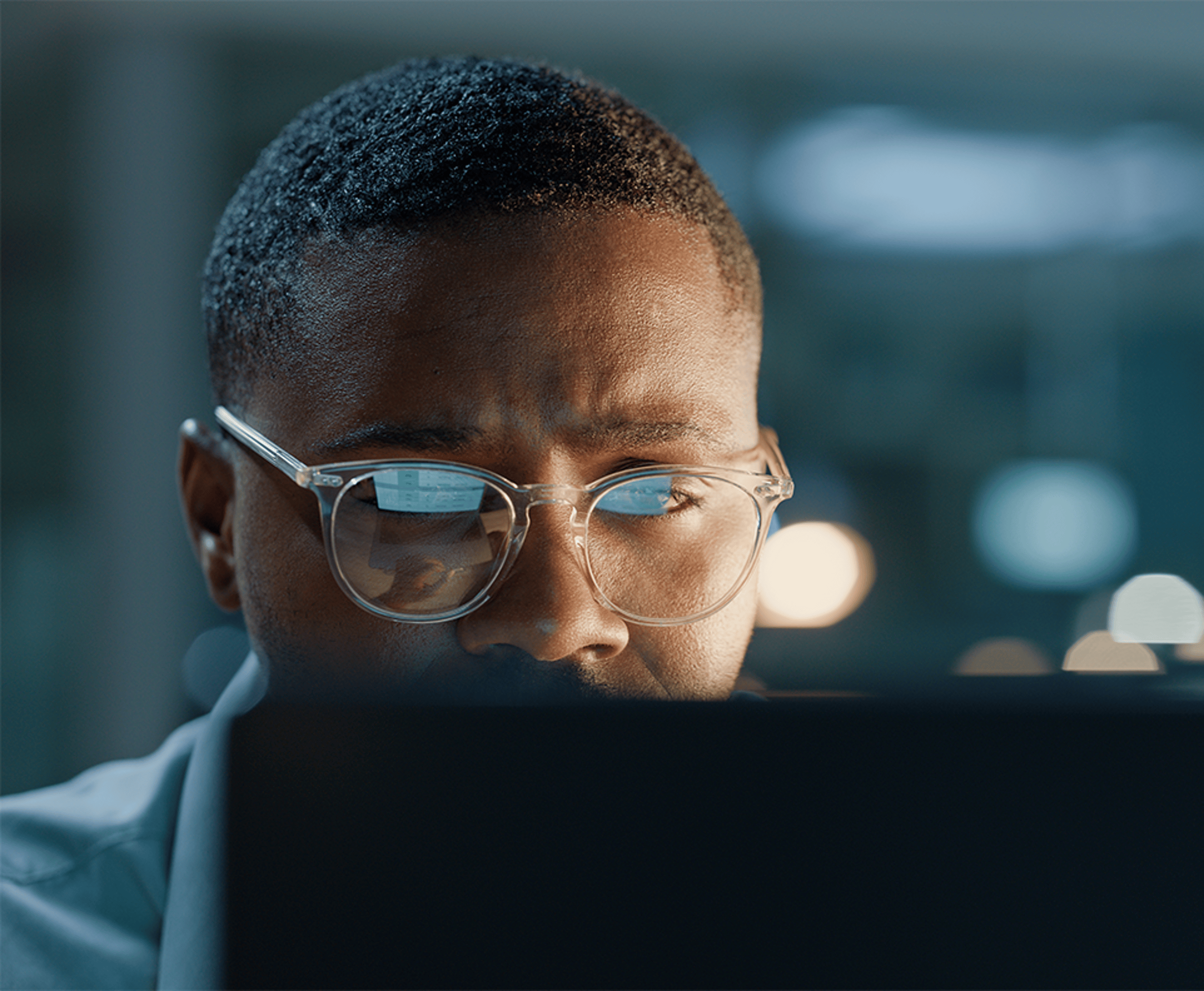 Man working on a laptop
