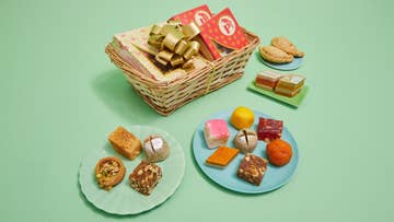 gift hamper with sweet treats