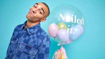 man holding a balloon