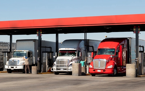 Owner-operators fuel up at the pump.