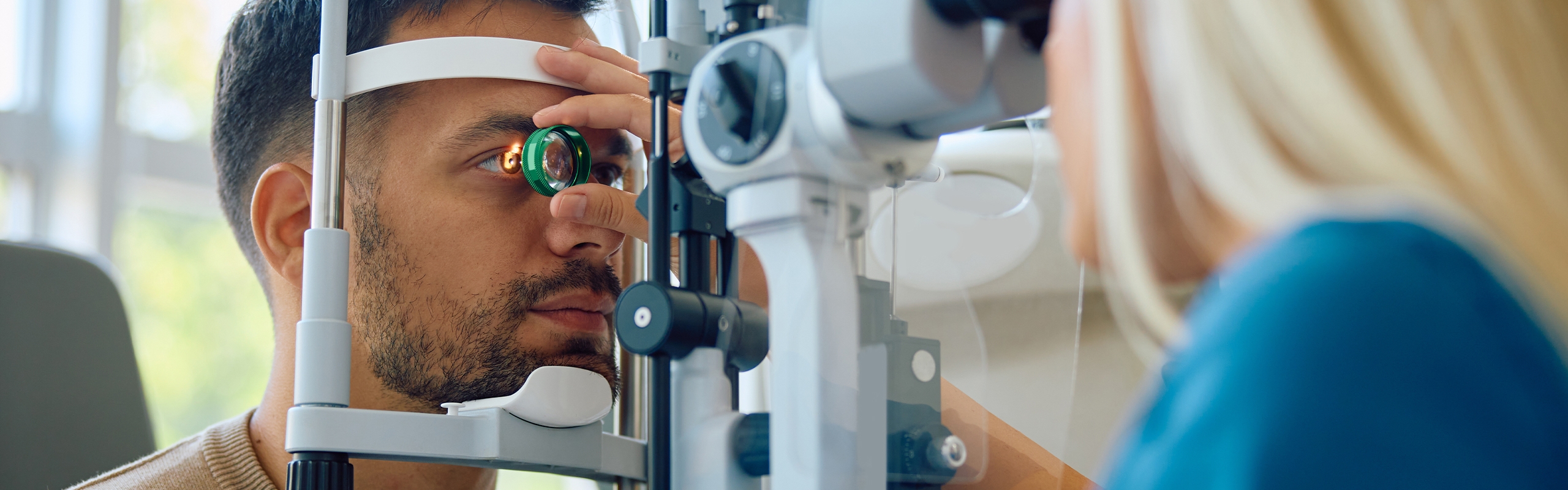 Man receiving an eye exam