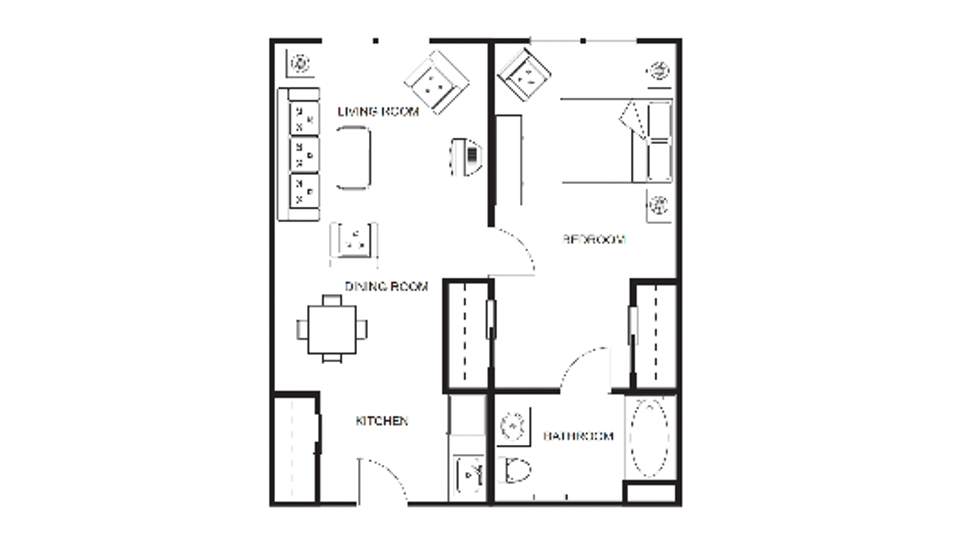 Floorplans - Cedar Village - One bedroom