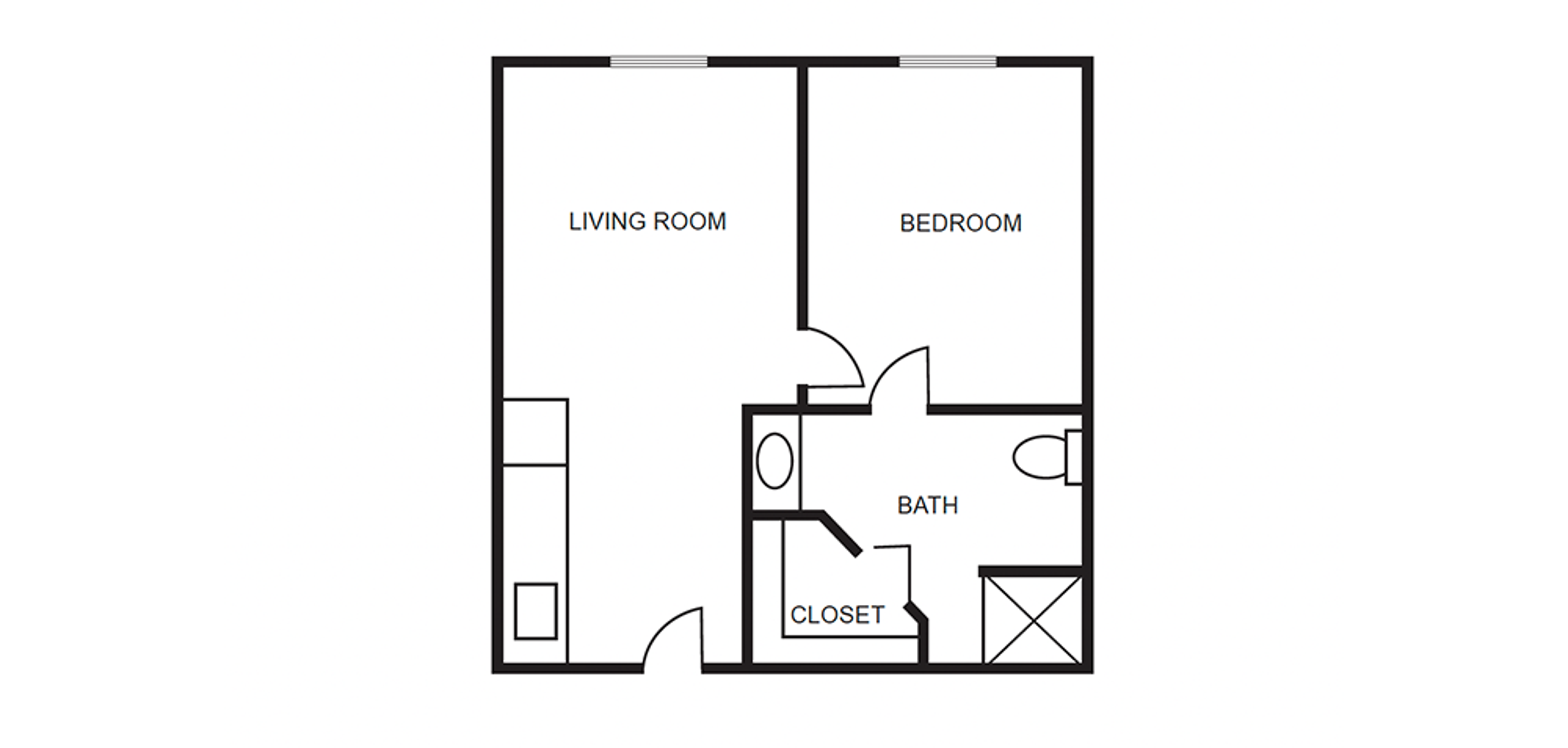 Floor Plans - Crescent Landing at Hattiesburg - Assisted Living One Bedroom