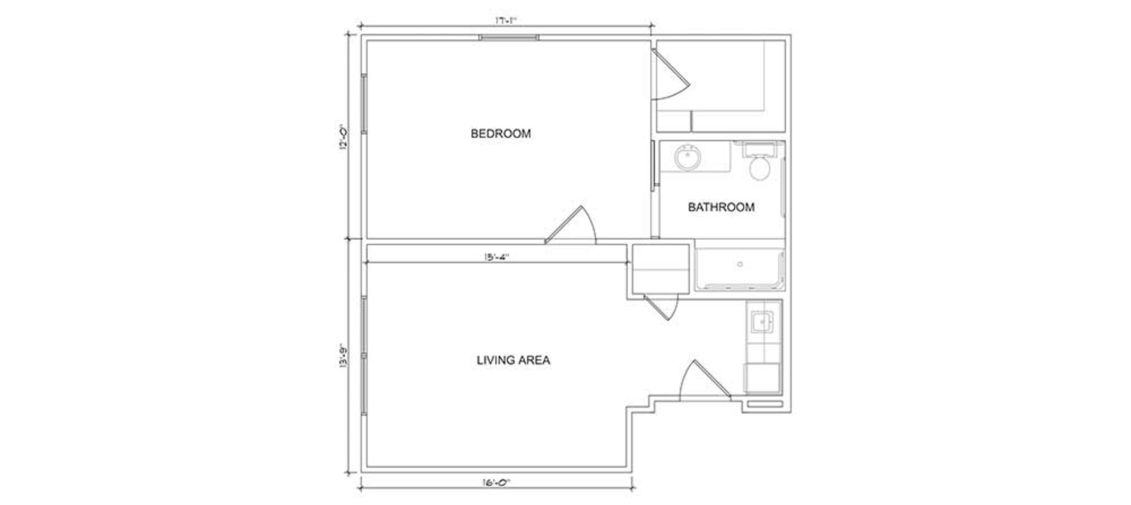 Floorplan - Walnut Creek -1B 1B