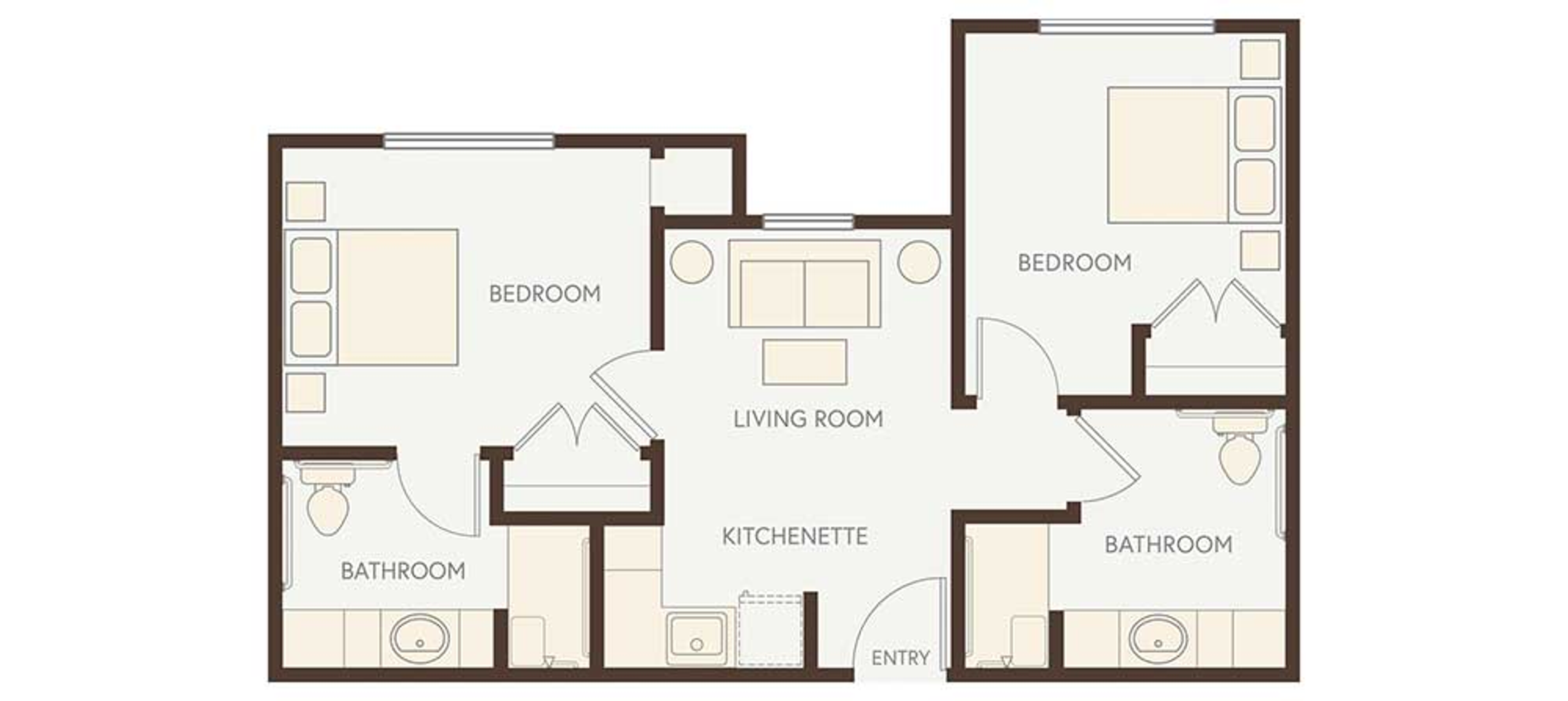 Floorplan - Heartis San Antonio - 2B 2B 685 sqft