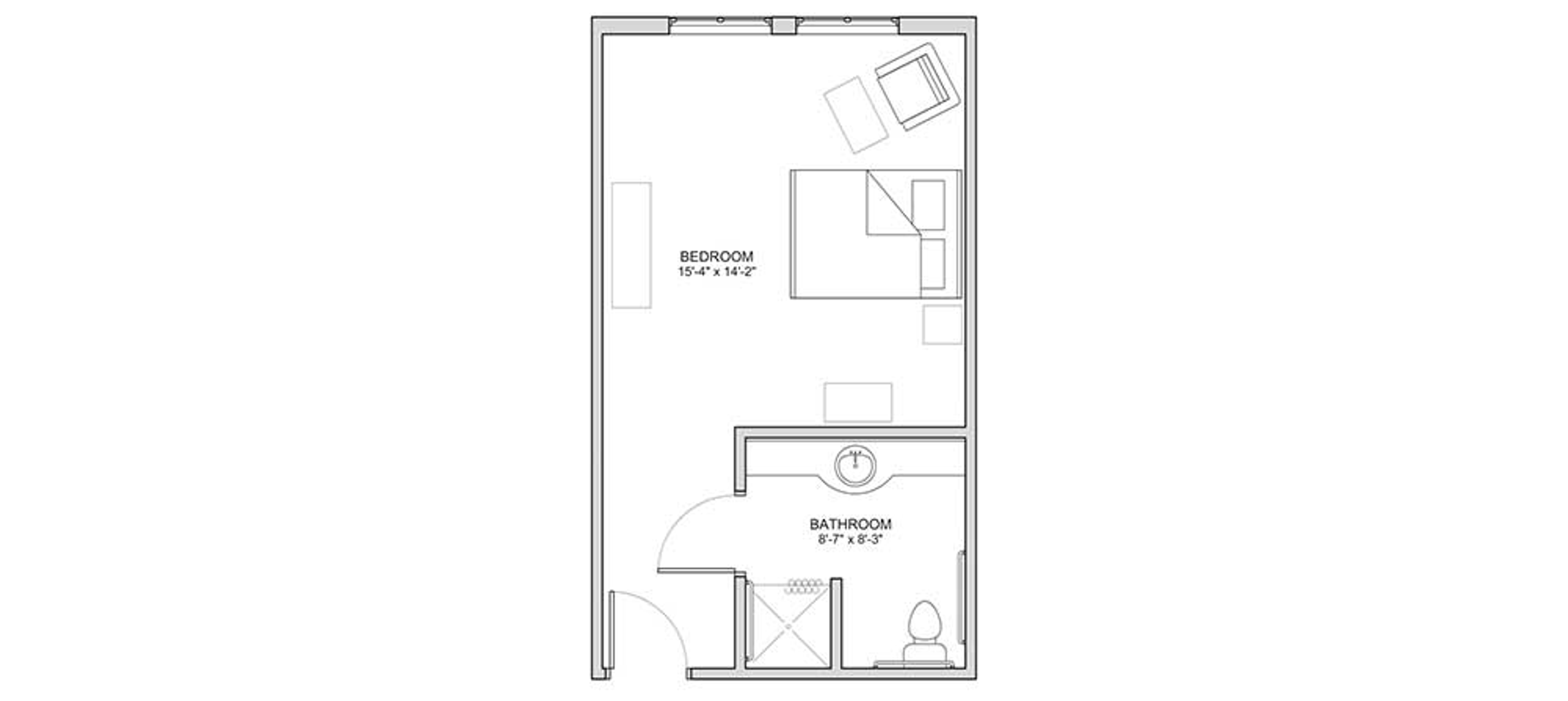 Floorplan - The Auberge at Sugar Land - 1 bed, 1 bath, Private, Memory Care