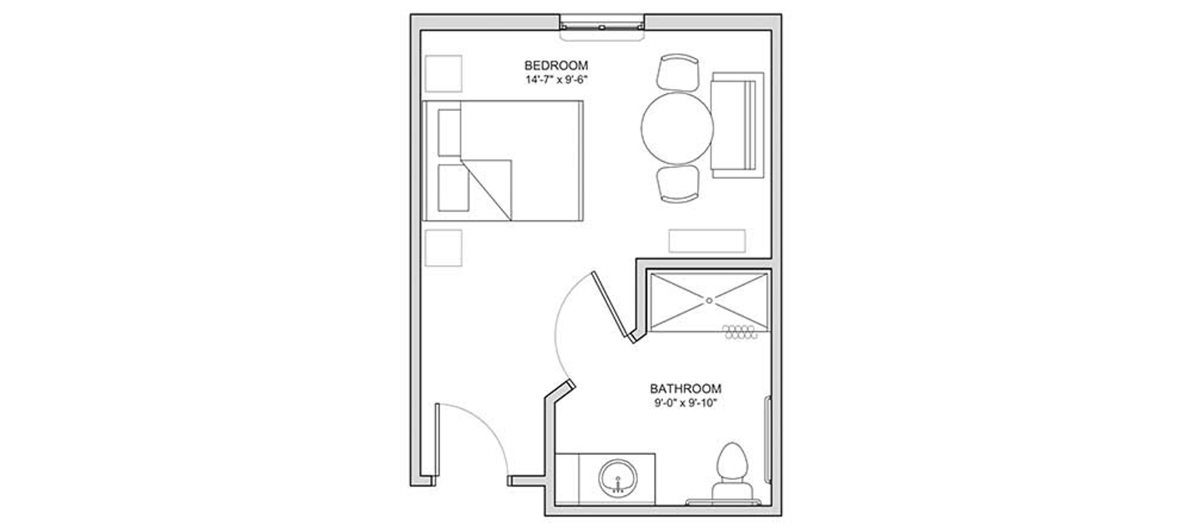 Floorplan - The Auberge at Vintage Lake - 1 bed, 1 bath, Studio Deluxe Memory Care