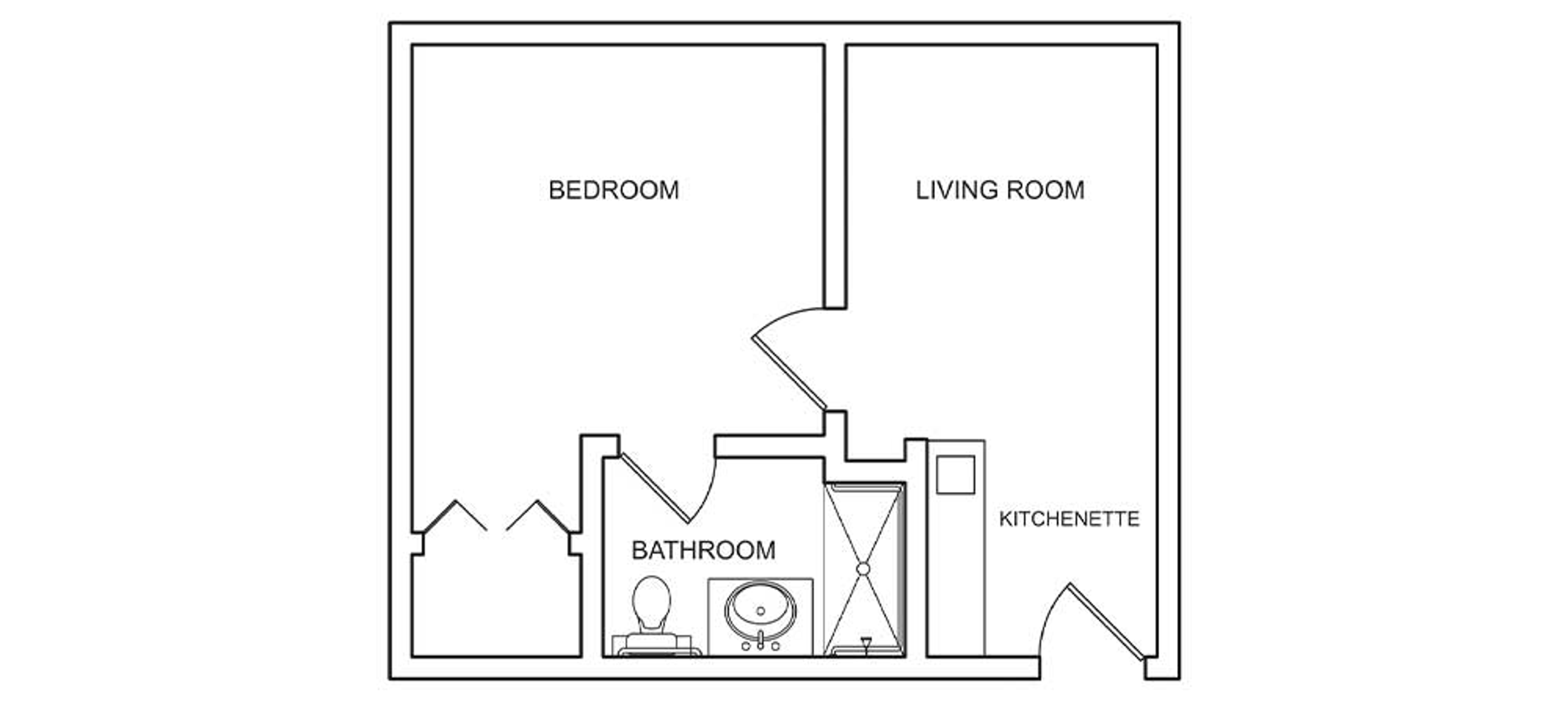 Floorplan - Where the Heart Is - 1 Bed, 1 Bath Assisted Living and Memory Care