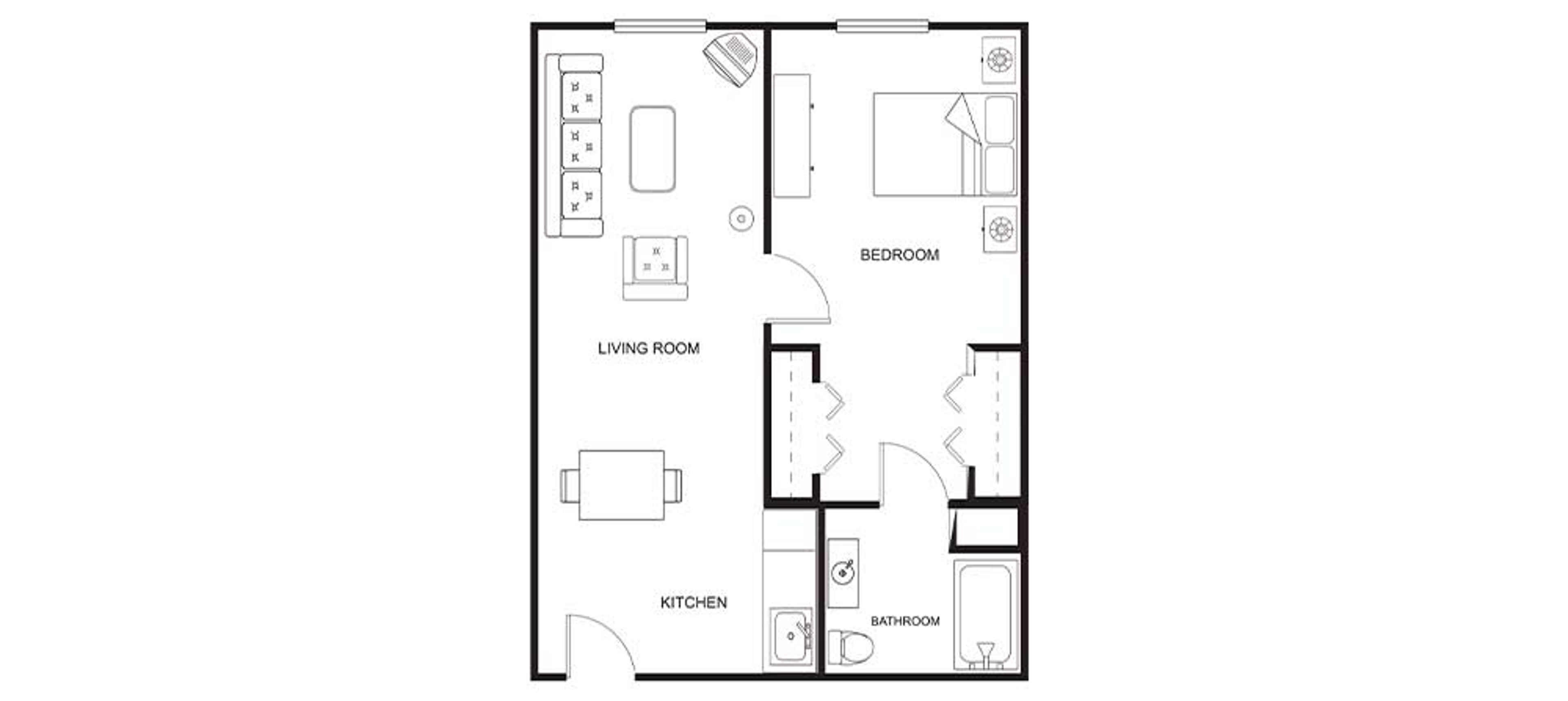 Floorplan - Bay Side Terrace - 1B 1B B3 Assisted Living