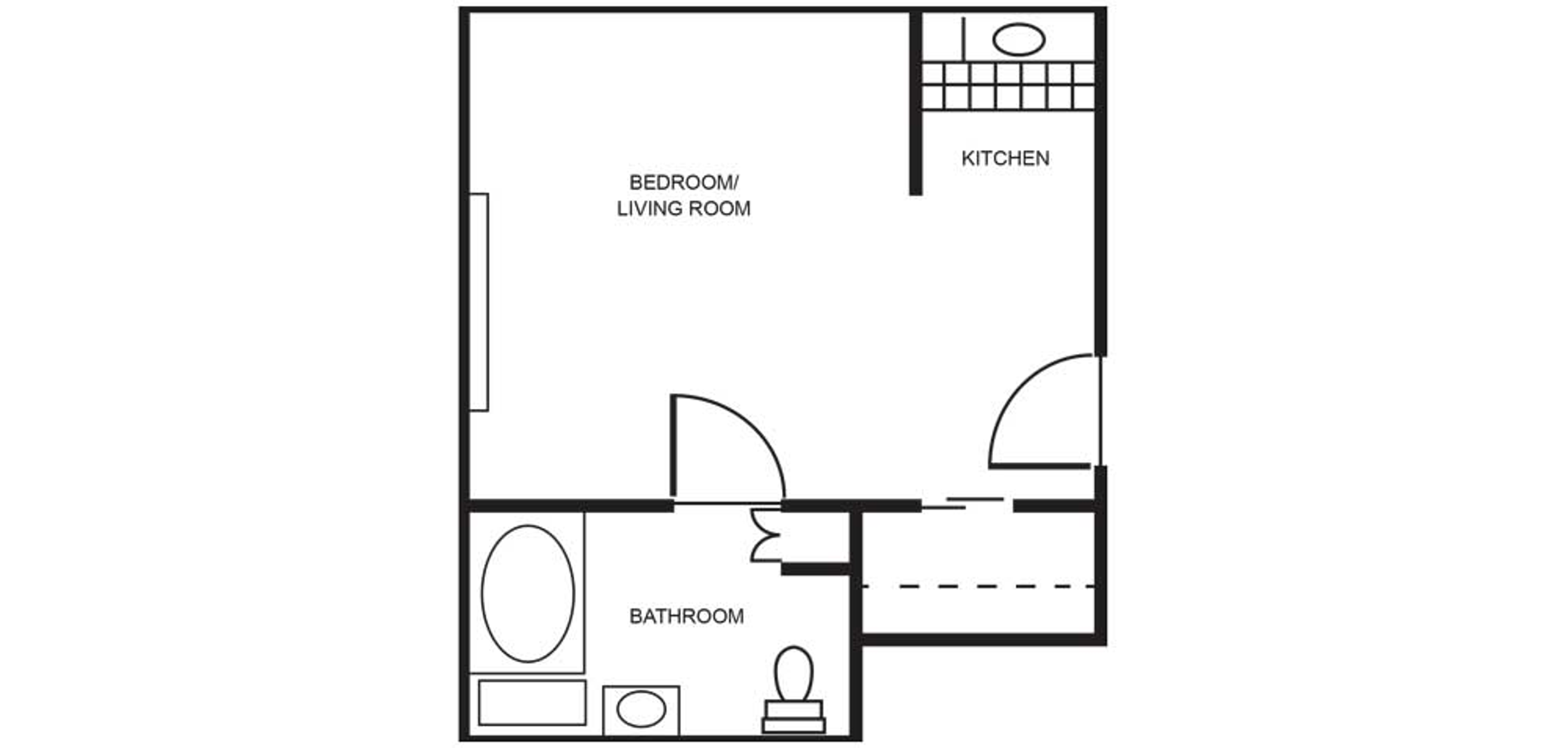 Floorplan - Dogwood Trails - Studio Assisted Living 