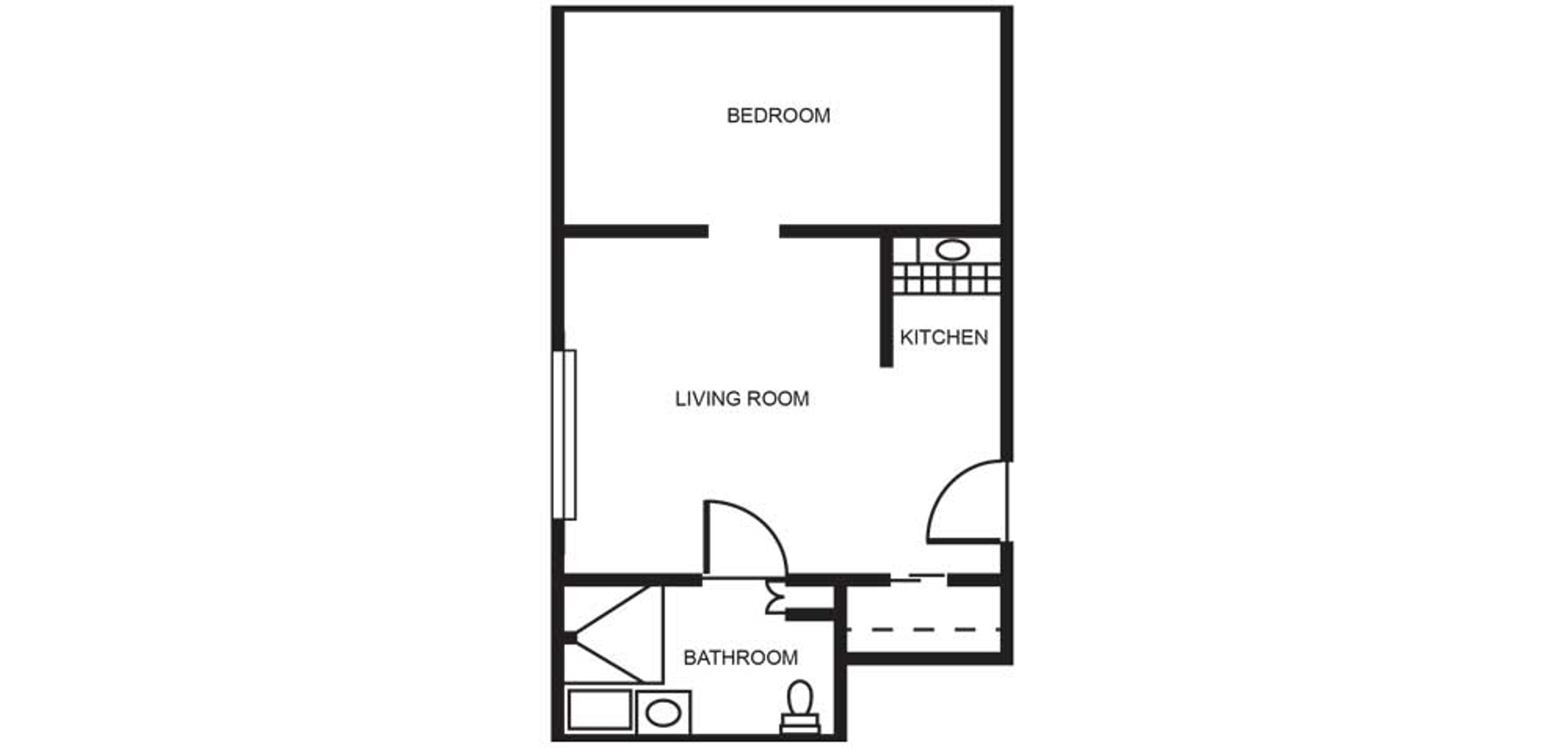 Floorplan - Dogwood Trails - 1B 1B Assisted Living 