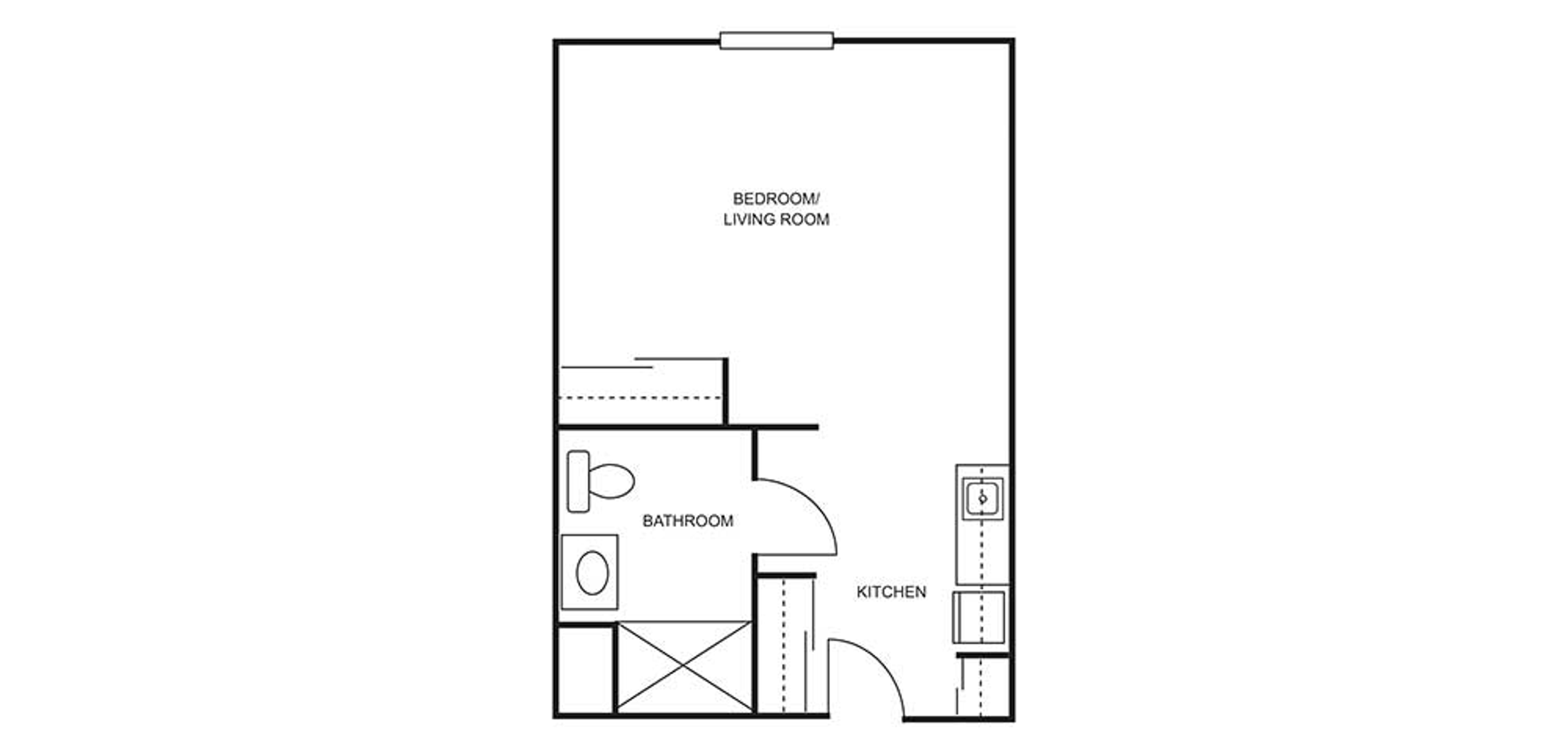 Floorplan - The Auberge at Missoula Valley - 1 bed, 1 bath, Aclove Assisted Living