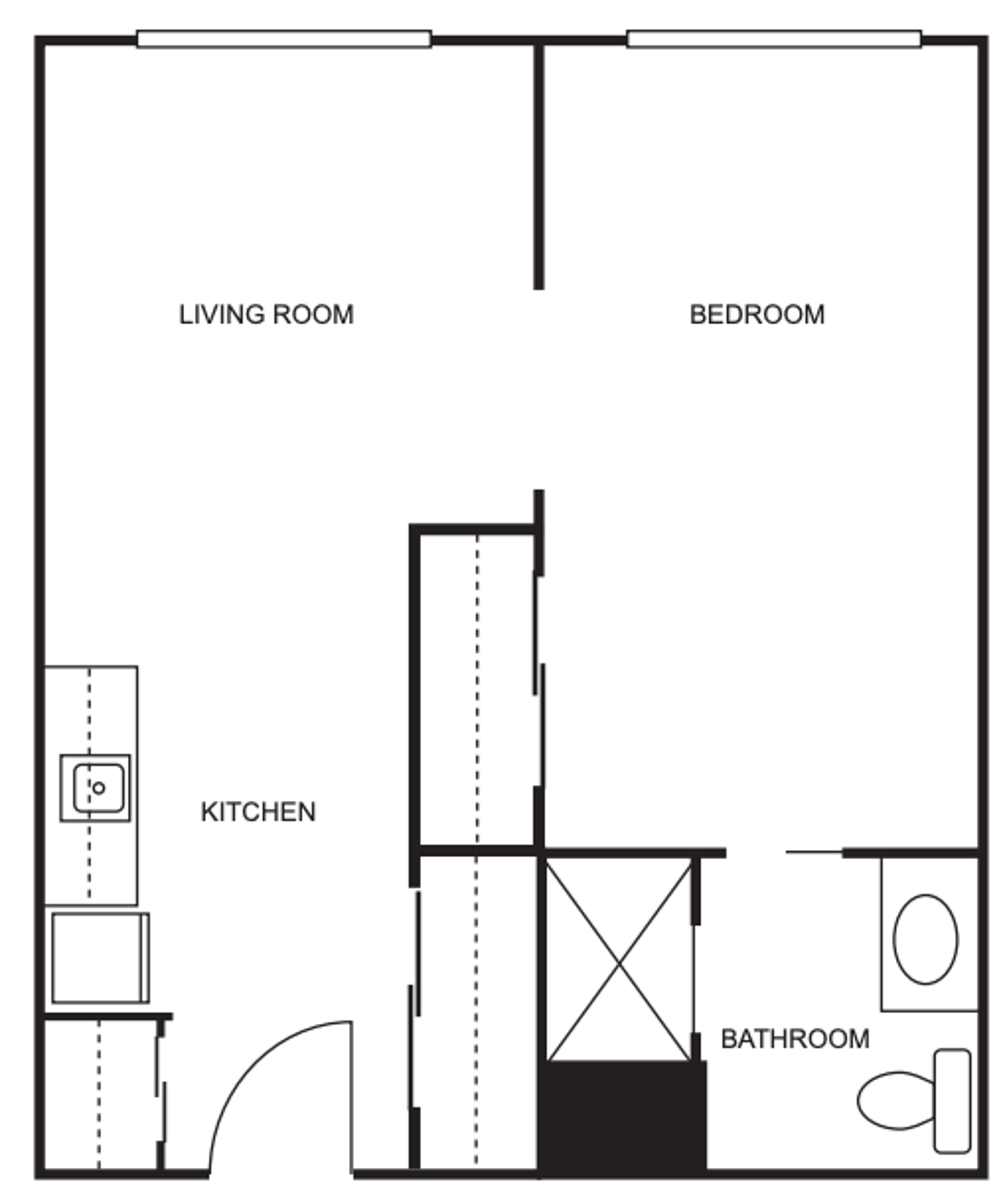 Floorplan Auberge Missoula Valley One Bedroom